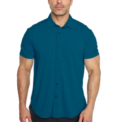 Men's Cooling Button Down Shirt - Short Sleeve - CLOSEOUT